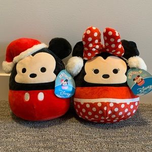 BNWT 8” Disney Minnie and Mickey mouse holiday squishmallows